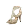Sexy hollow stiletto - peep toe - with ankle strap