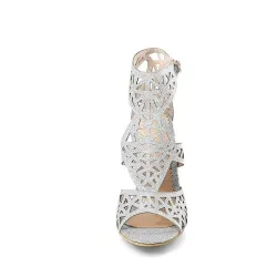 Sexy hollow stiletto - peep toe - with ankle strap