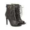 Open toe lace-up heels - with a back zipper