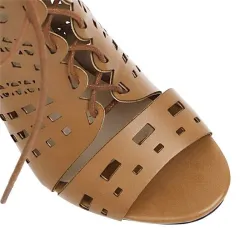 Open toe lace-up heels - with a back zipper