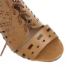 Open toe lace-up heels - with a back zipper