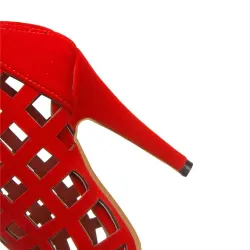 Peep toe fishnet pumps - with a back zipper