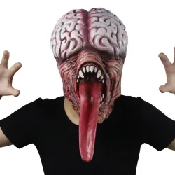 Biokemisk zombie mask - med lång tunga - latex - Halloween / maskerader