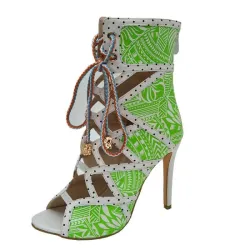 Sexy high heel ankle boots - hollow-out - lace-up - back zipper