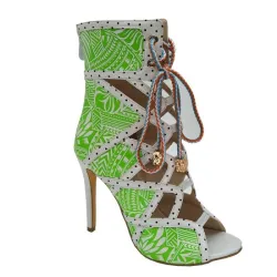 Tacones altosHigh heel ankle boots - ankle length - lace-up - leaf design