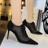Sexy Knöchel-High-Heels - Schnürung - mit Mesh