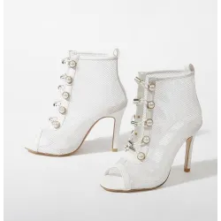Sexy Mesh High Heels - Schnürung - knöchellang