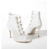 Sexy Mesh High Heels - Schnürung - knöchellang