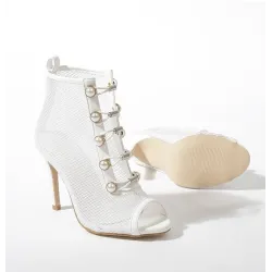 Sexy Mesh High Heels - Schnürung - knöchellang