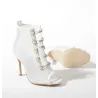 Sexy Mesh High Heels - Schnürung - knöchellang