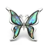 Butterfly with a colored shell - a metal brooch
