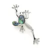 Crystal sammakko - kuori - vintage brooch