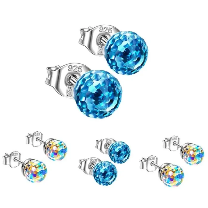 Petites boucles d'oreilles - boule en cristal disco