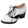 Vintage brogue schoenen - spitse neus - veterschoen - met dikke hakkenLaarzen