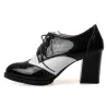 Pointed toe brogue shoes - lace-up - with heels