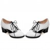 Vintage brogue shoes - pointed toe - lace-up - with thick heels