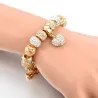 Elegancka złota bransoletka - z kryształowymi koralikami i serduszkiemBransoletki