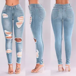 Gescheurde spijkerbroek - rekbaar - slim - skinny broekBroeken