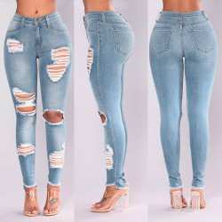 PantalonesRipped denim jeans - stretchable - slim jeggings - with ripped hole