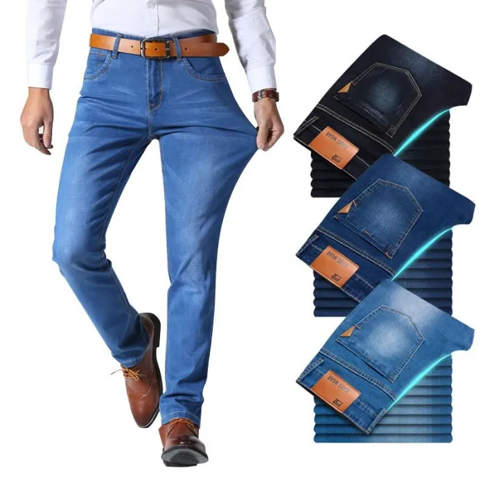 Denim jeans - slim pants - stretchable - with pockets