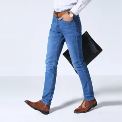 Denim jeans - slim pants - stretchable - with pockets