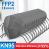 FFP2 - KN95 - maska ochronna na twarz / usta - 5-warstwowa - wielokrotnego użytku - szara - 10 - 100 sztukMaski na usta