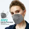 FFP2 - KN95 - maska ochronna na twarz / usta - 5-warstwowa - wielokrotnego użytku - szara - 10 - 100 sztukMaski na usta