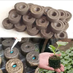Pellets di torba - terreno nutriente di seme - per trapianto / semina - 3 pezzi