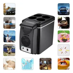 Mini car / camping refrigerator - freezer - cooler - with heating function - 12V - 6L