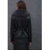 Elegante kurze Lederjacke - mit Pelzkragen