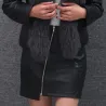 Elegante kurze Lederjacke - mit Pelzkragen