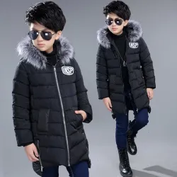 Kids thick jacket - with fur collar