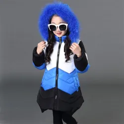 Girls thick coat jacket - with fur hood