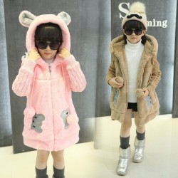 Girls fur coat - with hood