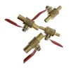 Kogelkraan met rode hendel - 6mm - 12mm - voor afsluiting water / olie / lucht / gas / brandstofleiding - messingOnderdelen