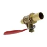 Kogelkraan met rode hendel - 6mm - 12mm - voor afsluiting water / olie / lucht / gas / brandstofleiding - messingOnderdelen