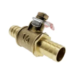 Kugelhahn mit rotem Griff - 6 mm - 12 mm - zum Absperren der Wasser- / Öl- / Luft- / Gas- / Kraftstoffleitung - Messing