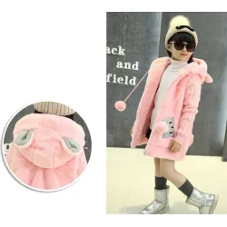Warm fur coat - polar jacket - with hood