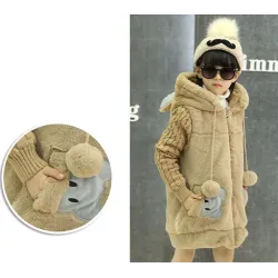 Warm fur coat - polar jacket - with hood