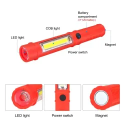 COB LED Mini Pen Multifunction Hand Torch Lamp With Magnet