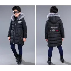 Kids thick jacket - with fur collar