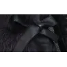 Elegante kurze Lederjacke - mit Pelzkragen