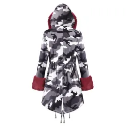 Lange Parka Daunenjacke - mit Fellkapuze - wasserdicht