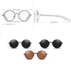 Okrągłe okulary przeciwsłoneczne w stylu retro - UV400 - unisexOkulary Przeciwsłoneczne