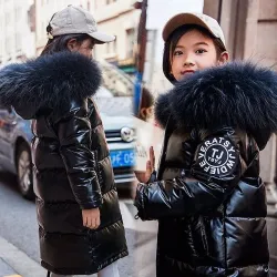 Warm dik jack voor kinderen - met capuchon van bont - waterdichtClothing