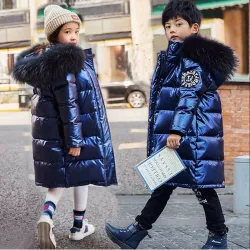 Warm thick jacket for kids - with fur hood - waterproof