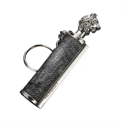 Metal lighter with a key ring