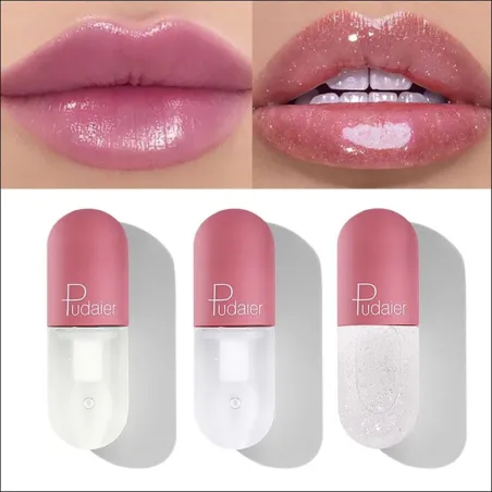 Mini capsule - lip gloss - color change under the influence of temperature - watery velvety texture
