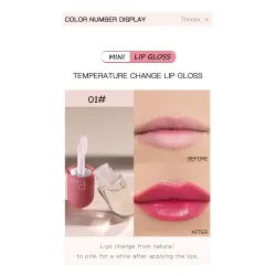 Minicapsule - lipgloss - kleurverandering onder invloed van temperatuur - waterige fluweelzachte textuurLippenstiften