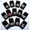 Knitted gloves - fingerless - rivets - diamonds - skull